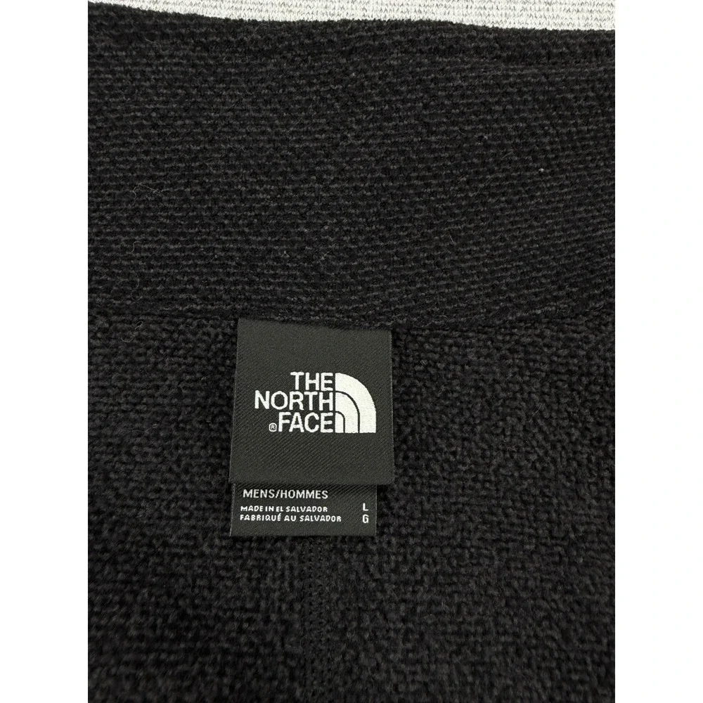 The North Face Mens Large Charcoal Grey Quarter Zip Fleece Pullover Sweater